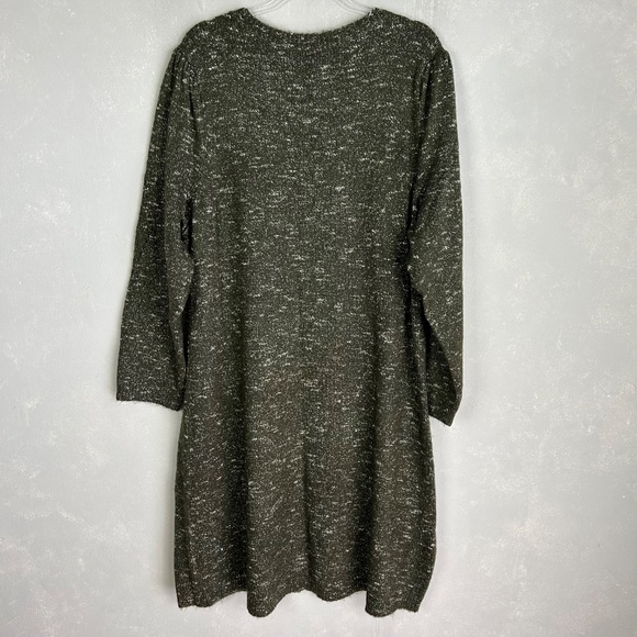 Talbots plus size 3X shift sweater dress midi pointelle knit green NEW - Picture 6 of 10